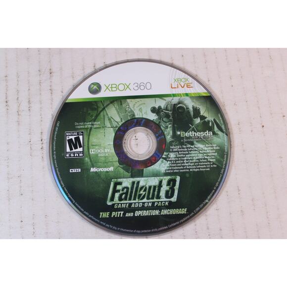 Fallout 3 Game Add-on Pack The Pitt and Operation Anchorage (Xbox 360) disc only - Picture 1 of 6